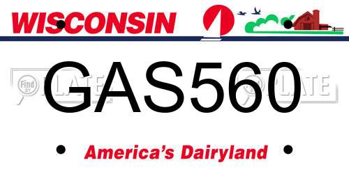 GAS560 Wisconsin License Plate