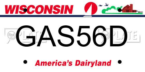 GAS56D Wisconsin License Plate