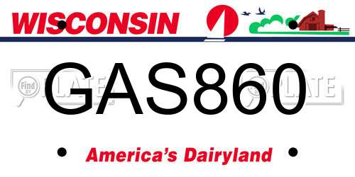 GAS860 Wisconsin License Plate