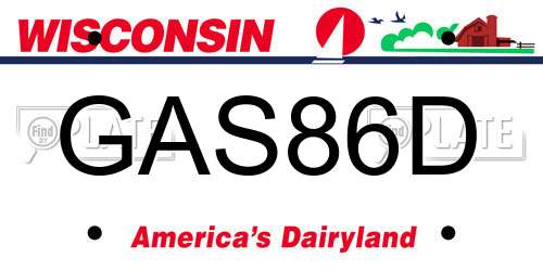 GAS86D Wisconsin License Plate