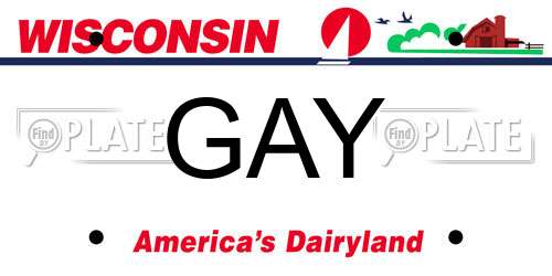 GAY Wisconsin License Plate