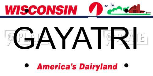 GAYATRI Wisconsin License Plate