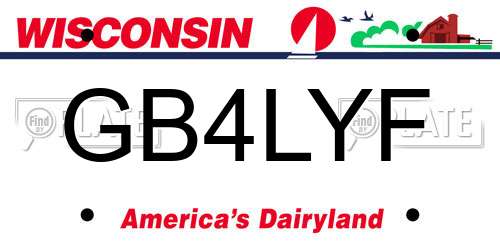 GB4LYF Wisconsin License Plate