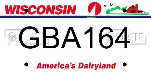 GBA164 Wisconsin License Plate