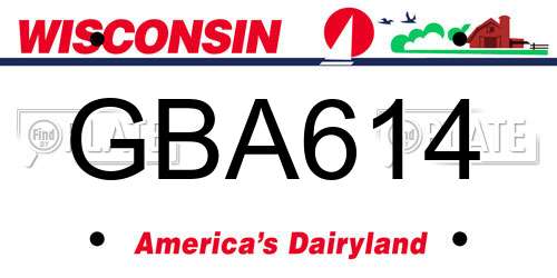 GBA614 Wisconsin License Plate