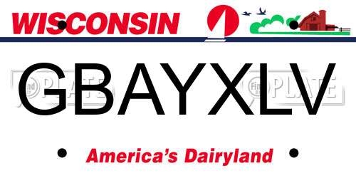 GBAYXLV Wisconsin License Plate