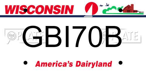 GBI70B Wisconsin License Plate