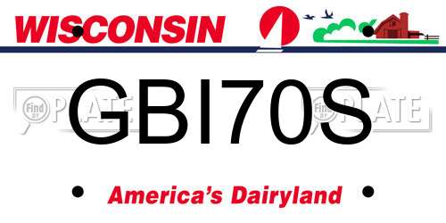 GBI70S Wisconsin License Plate