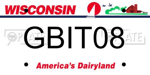 GBIT08 Wisconsin License Plate