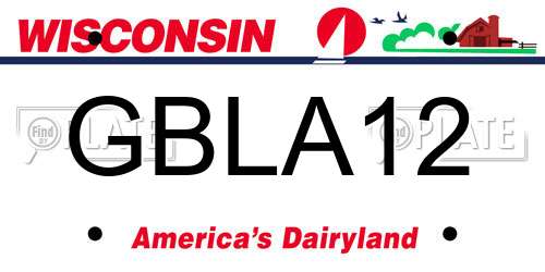 GBLA12 Wisconsin License Plate