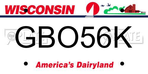 GBO56K Wisconsin License Plate