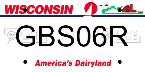 GBS06R Wisconsin License Plate