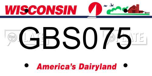 GBS075 Wisconsin License Plate
