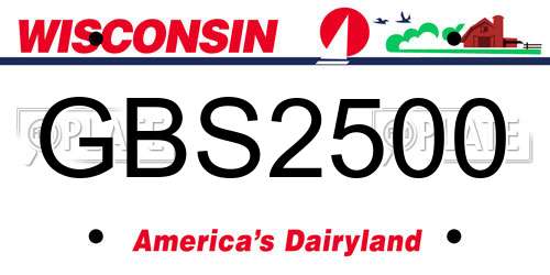 GBS2500 Wisconsin License Plate