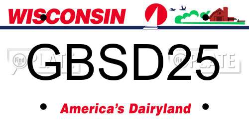 GBSD25 Wisconsin License Plate