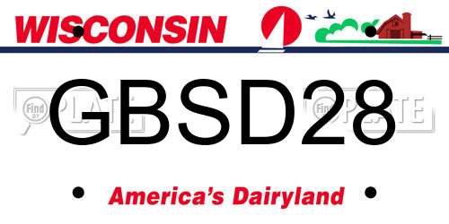 GBSD28 Wisconsin License Plate