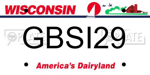 GBSI29 Wisconsin License Plate