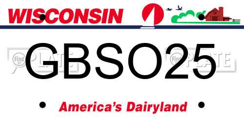 GBSO25 Wisconsin License Plate