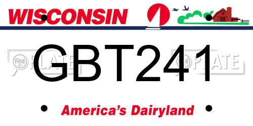 GBT241 Wisconsin License Plate