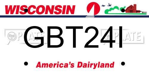 GBT24I Wisconsin License Plate