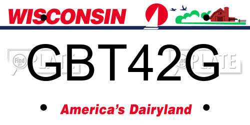 GBT42G Wisconsin License Plate