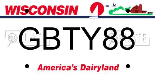 GBTY88 Wisconsin License Plate