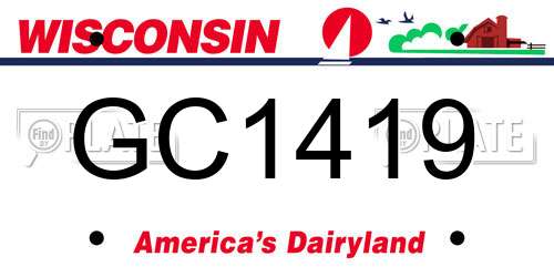 GC1419 Wisconsin License Plate