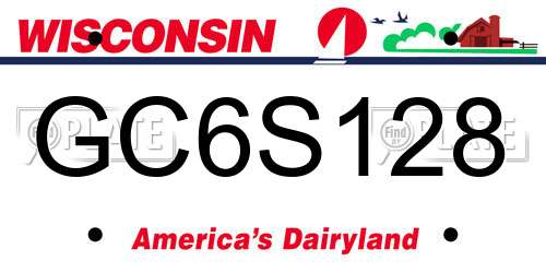 GC6S128 Wisconsin License Plate