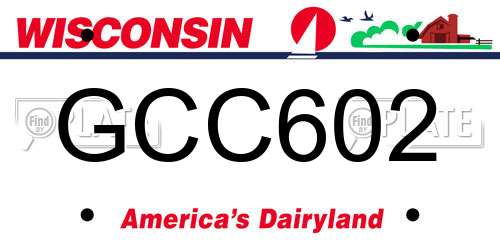 GCC602 Wisconsin License Plate