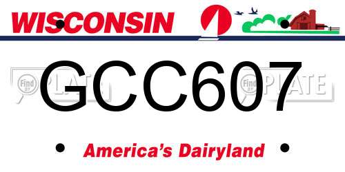 GCC607 Wisconsin License Plate