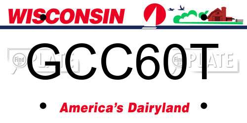 GCC60T Wisconsin License Plate