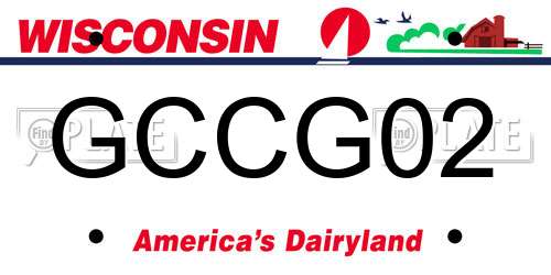GCCG02 Wisconsin License Plate