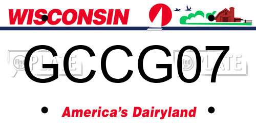 GCCG07 Wisconsin License Plate