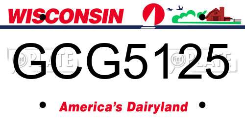 GCG5125 Wisconsin License Plate