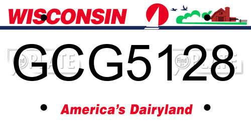 GCG5128 Wisconsin License Plate