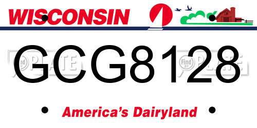 GCG8128 Wisconsin License Plate