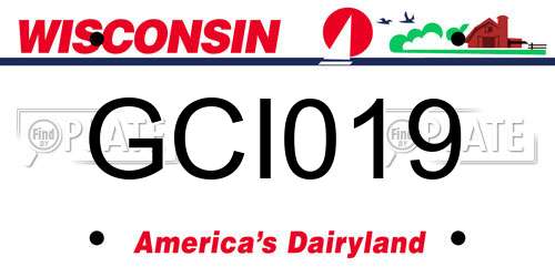 GCI019 Wisconsin License Plate