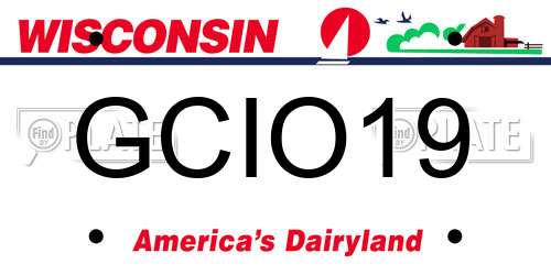 GCIO19 Wisconsin License Plate