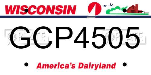 GCP4505 Wisconsin License Plate