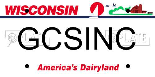 GCSINC Wisconsin License Plate