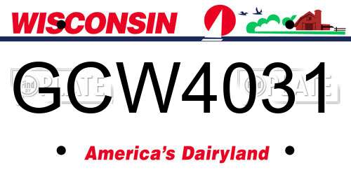 GCW4031 Wisconsin License Plate