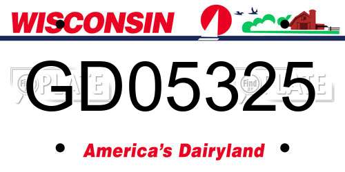 GD05325 Wisconsin License Plate