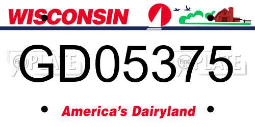 GD05375 Wisconsin License Plate