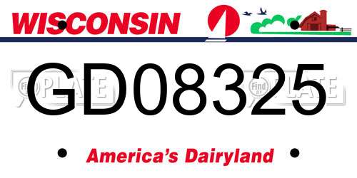 GD08325 Wisconsin License Plate