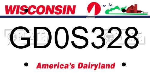 GD0S328 Wisconsin License Plate