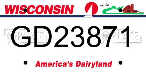 GD23871 Wisconsin License Plate