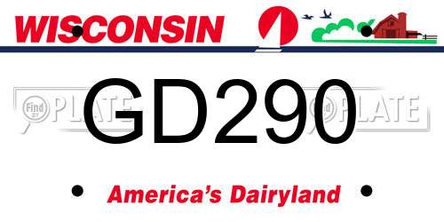 GD290 Wisconsin License Plate
