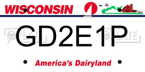 GD2E1P Wisconsin License Plate