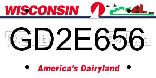 GD2E656 Wisconsin License Plate