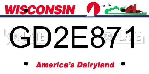 GD2E871 Wisconsin License Plate